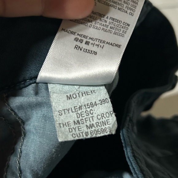 MOTHER MOTHER Misfit Crop Marine Ankle Zip Jogger Pants Womens Size 24 - Picture 10 of 12
